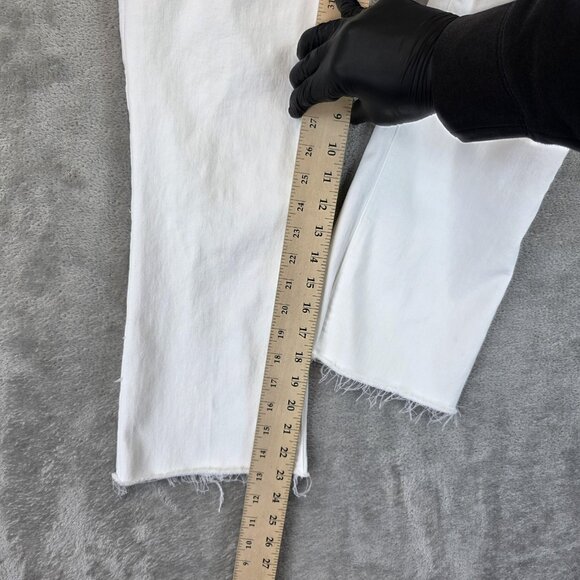 GAP Jeans Womens 4P 27 Optic White Kick Fit High Rise Raw Hem Cropped Petite - Picture 4 of 13